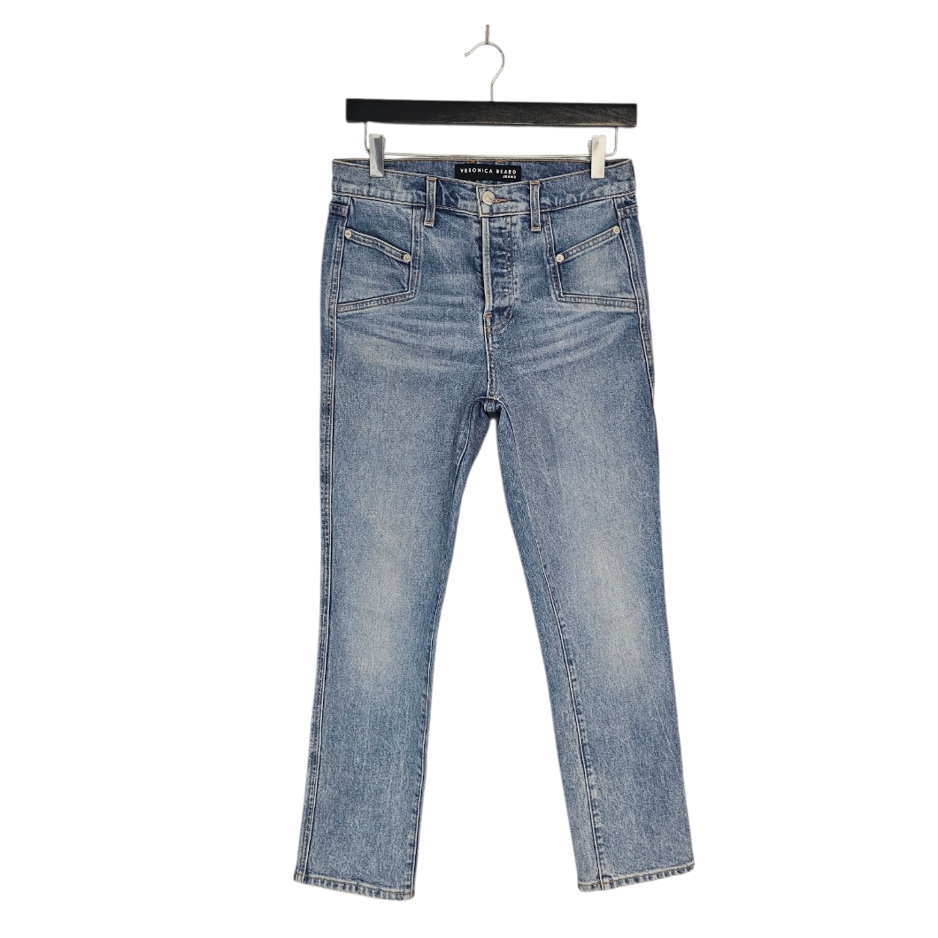 Veronica Beard Ryleigh Slim Straight High Rise Light Blue Jeans 26 Preowned